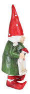 Whimsical Garden Mrs Gnome Grandmother With Toadstool Mushrooms Basket Statue