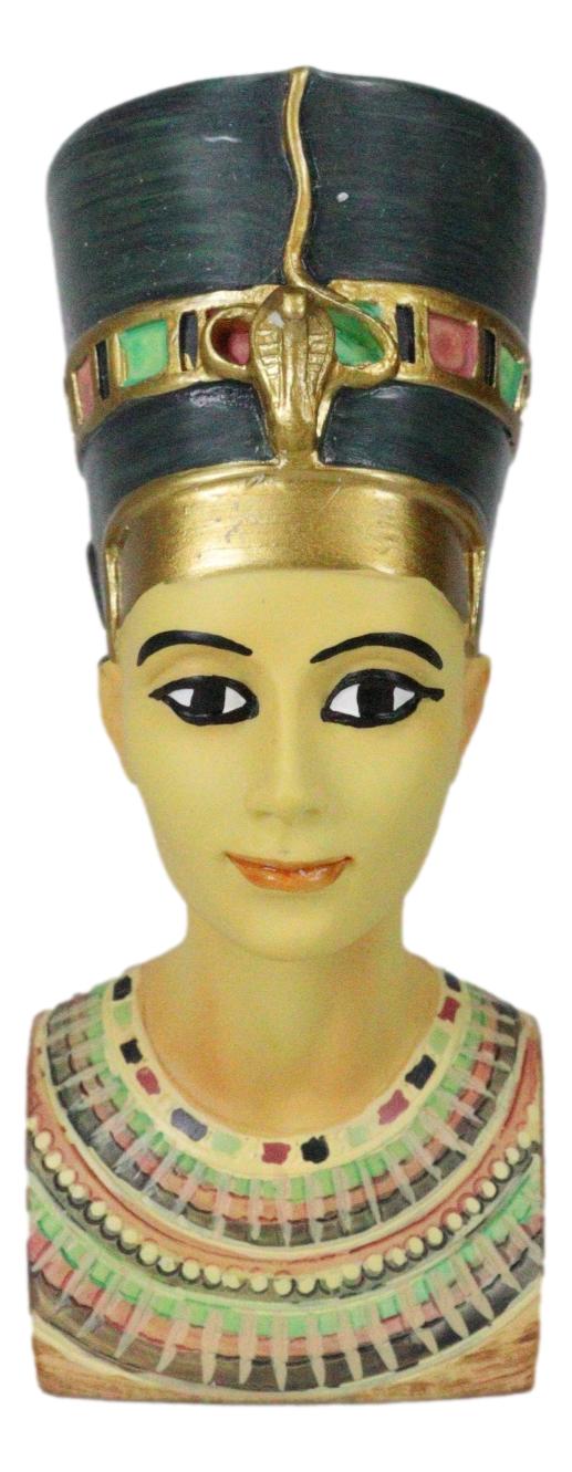 Ancient Egyptian Goddess Beautiful Queen Nefertiti Bust Mini Figurine 4.25"H