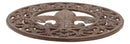 Ebros Rustic Vintage Design Round Fleur De Lis Medallion Cast Iron Trivet 10"Diameter