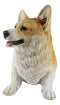 Large 18.5" Long Sitting Realistic Lifelike Welsh Corgi Dog Statue Home Decor