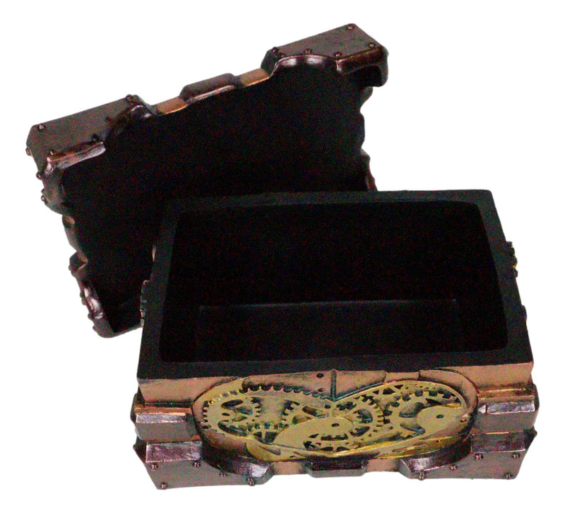 Ebros Steampunk Romantic Gearwork Heart Decorative Box Figurine 5.25"L