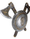 Norse Viking Warrior Shield Wall Plaque With Crossed Axes - 21" Resin Decor, Hand Painted