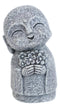 Feng Shui Zen Blissful Japanese Jizo Monk Holding Flowers Mini Figurine 3"Tall