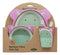 Ebros Hippo 5 Piece Organic Bamboo Dinnerware Set For Kids Children Toddler Baby