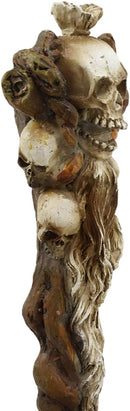 Ebros Necromancer Skulls Cosplay Wand 9.5" Tall Accessory Fantasy Decor