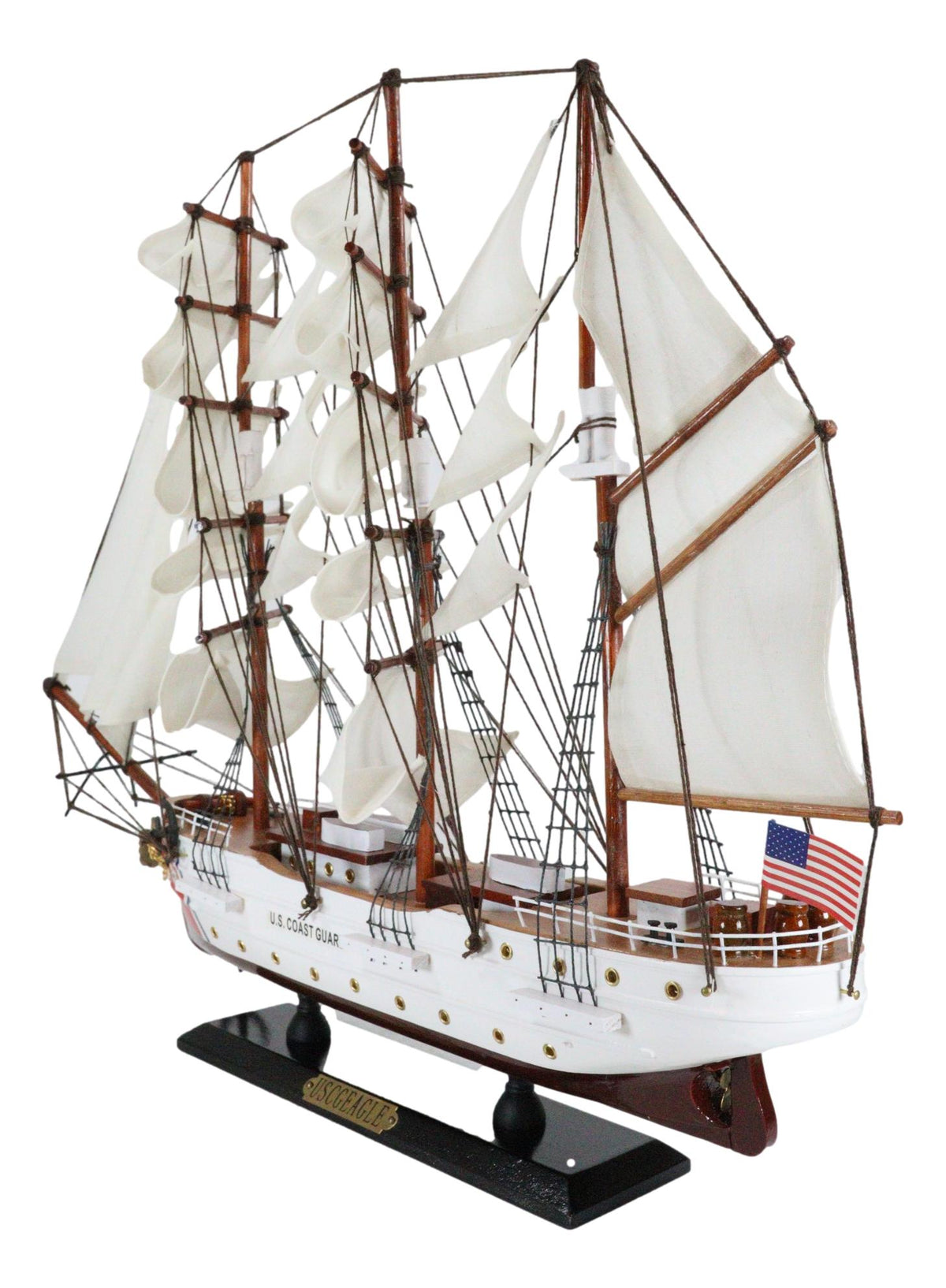 20"L Handicraft Wood United States Coast Guard Cutter Eagle Ship Model Display