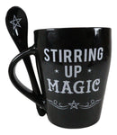 Witchcraft Wicca Stirring Up Magic Pentagram Star Tea Coffee Mug And Spoon Set