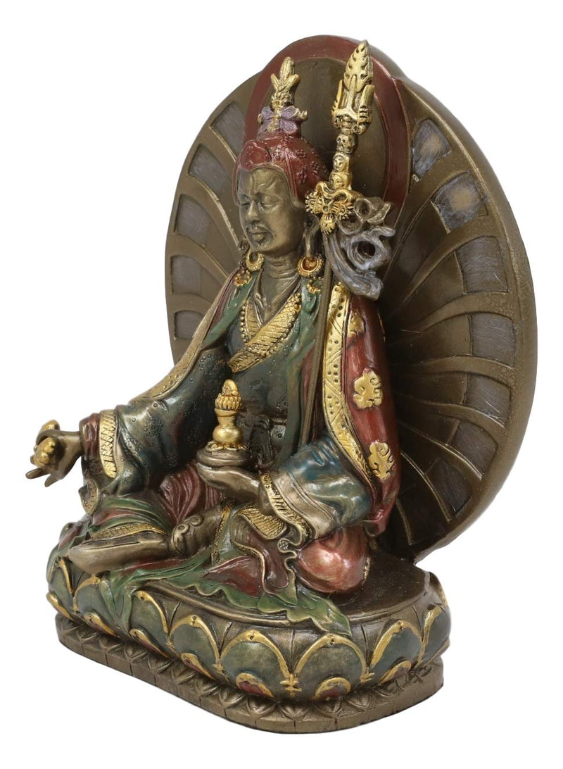 Ebros Tibet Buddhism Meditating Buddha Amitabha Guru Rinpoche Padmasambhava Statue 6" Tall Home Altar Zen Feng Shui Altar Decoration Housewarming Decor Sculpture