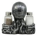 Ebros Gothic Day Of The Dead Grinning Skull Salt And Pepper Shakers Holder Figurine Set 6.25" Long Fantasy Kitchen Decor Statue