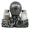 Ebros Gothic Day Of The Dead Grinning Skull Salt And Pepper Shakers Holder Figurine Set 6.25" Long Fantasy Kitchen Decor Statue