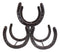 Large Cast Iron Rustic Farmhouse Stacked Horseshoes 3 Bottles Wine Holder Racks