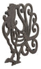 Ebros Gift 8.75" Wide Country Farm Rooster Chicken Cast Iron Metal Trivet with Lace Scroll Design Western Rustic Vintage Decorative Accent for Wall Or Table Furniture