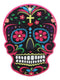 Ebros Day Of The Dead Calavera Colorful Sugar Skulls Trivet Set of Four 8"Tall Ceramic Tiles With Cork Backing Dias De Muertos Cork Trivets