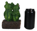 Ebros Romantic Wedding Frog Couple Sitting On Wooden Log Statue "So Hoppy Together" Frog Lovers Figurine Collectible Eternal Happiness Sculpture