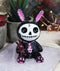 Ebros Furry Bones Bun Bun Black Pink Polkadot Tie Bunny Rabbit Skeleton Figurine 3"H
