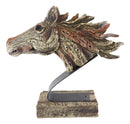 Faux Driftwood Equine Thoroughbred Mustang Horse Head Desktop Plaque Sculpture