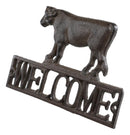 Rustic Farmhouse Farm Cow Silhouette Welcome Sign Wall Decor Cutout Plaque 8"W