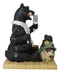 Rustic Western Whimsical Black Bear Picnic Time With Tied Up Hunter Figurine