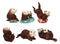 Ebros Colorful Nautical Pacific Sea Otters Family Miniature Figurines Set of 6