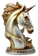 Ebros Mystical Glade Silver Unicorn Bust Wine Holder Resin Figurine Bottle Caddy Decor