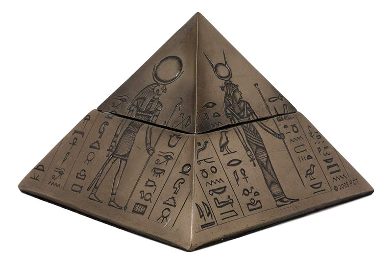 Ebros Ancient Egyptian Isis Sekhmet Horus Anubis Pyramid Jewelry Trinket Box 6"L