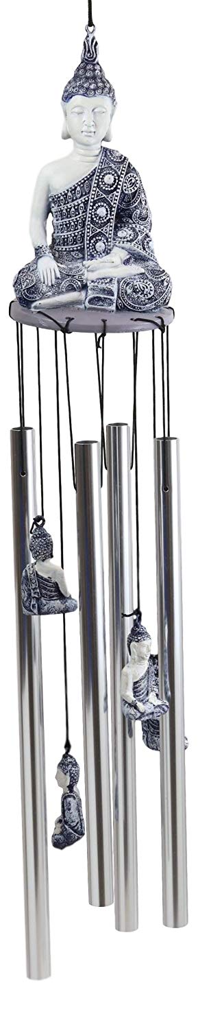 Feng Shui Buddhism Buddha Amitabha Meditating In Mudra Figurine Wind Chime Decor