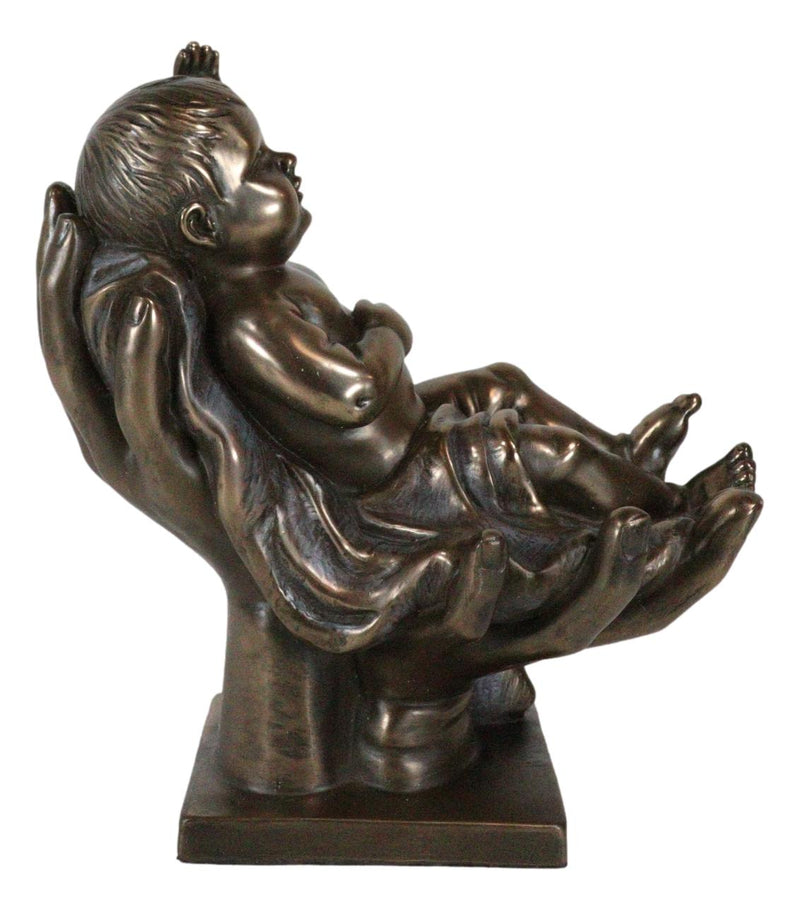 Inspirational Baby Cradled In The Palms Of God's Hands Statue Baby Memorial