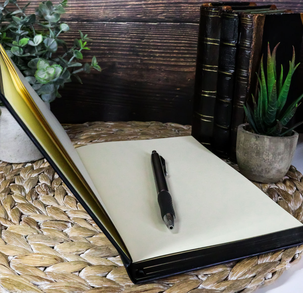 Egyptian Book Of The Dead Anubis With Scales Embossed Blank Page Journal Book