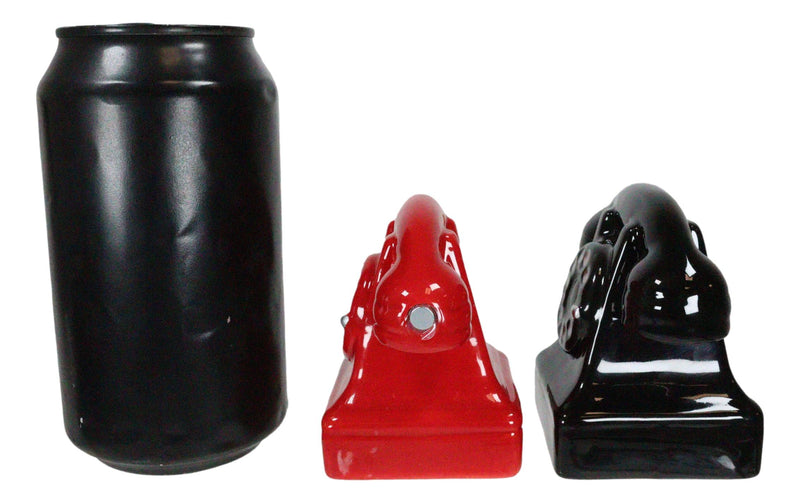 Retro Vintage Rotary Telephones Magnetic Ceramic Salt And Pepper Shakers Set