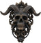 Ebros Baphomet Horned God Skull Hanging Door Knocker with Built in Striker Plate