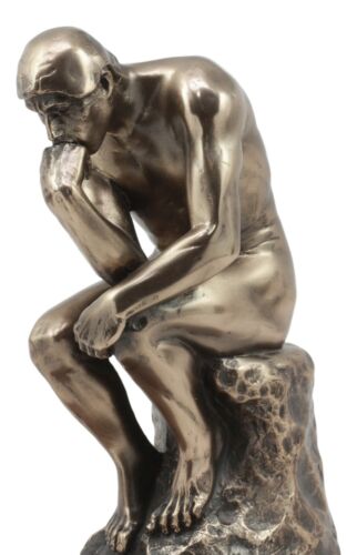 Auguste Rodin Le Penseur The Thinker Sitting On Books Statue The Poet Figurine