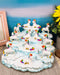 Ebros Magical Clear Blue Sky Clouds Terrace Castle Display Stand Figurine with 12 Miniature Rainbow Unicorns with Golden Horns Decorative Fairy Garden Accent Centerpiece Set