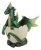 Whimsical Smiling Green Hatchling Baby Dragon Hatchling In Egg Shell Figurine