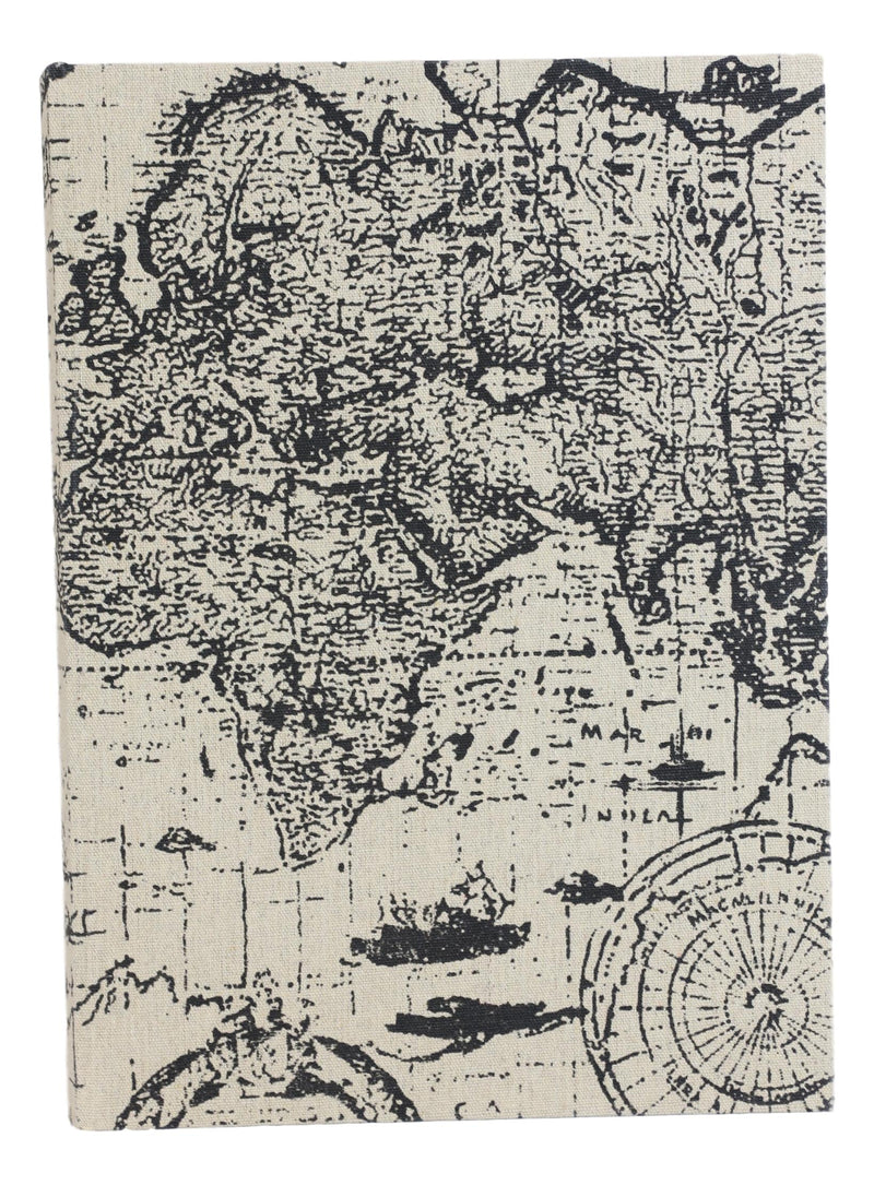 Set Of 3 Old World Nautical Sailor World Map Atlas Decorative Wooden Book Boxes