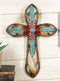 Southwest Native Indian Dreamcatcher Eagle Feathers Turquoise Rock Wall Cross