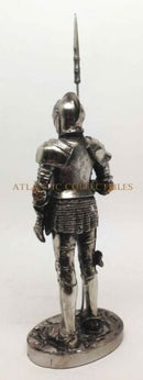 Ebros 7 Inch Armored Medieval Knight with Large Spear Statue Figurine