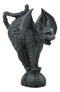 Bizarre Gothic Bat Winged Vampire Cat Gargoyle Statue 7"H Stoic Feline Guardian