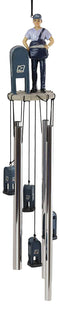 Ebros Gift Decorative United States Postal Mailman Postman Standing by Public Mail Box Resonant Relaxing Wind Chime Patio Garden Home Accent Shipping Delivery Cargo and Mail Letters Post Office