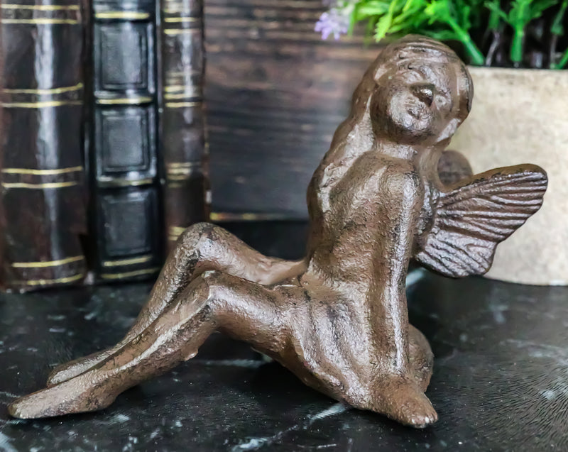 Cast Iron Rustic Antique Finish Enchanted Fairy Garden Paperweight Figurine