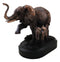 African Safari Bush Elephant Mother With Calf On Jungle March Figurine With Base