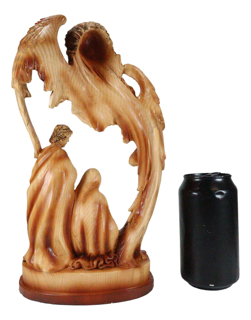 Ebros Angel Gabriel Watching Over The Holy Family of Jesus Woodlike Sculpture