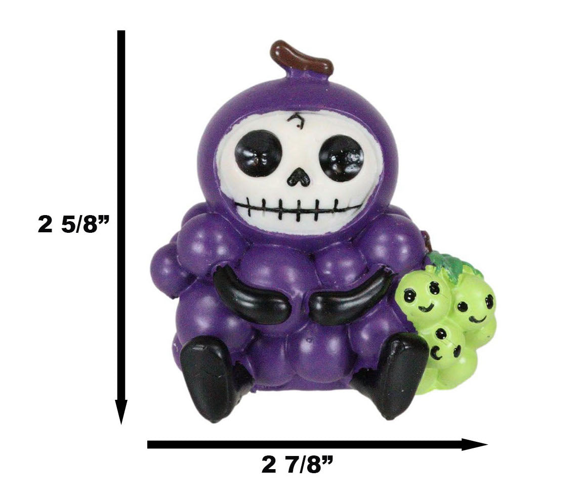 Furry Bones Fruity Purple and Green Grapes Bunch Skeleton Furrybones Figurine