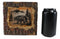 Rustic Pine Forest Black Bear Faux Carved Wood Bark Night Light Lamp Sculpture