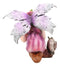 Pink Lily Fairy with Toadstool Mushroom and Snail Figurine 3.25"H Faerie Garden