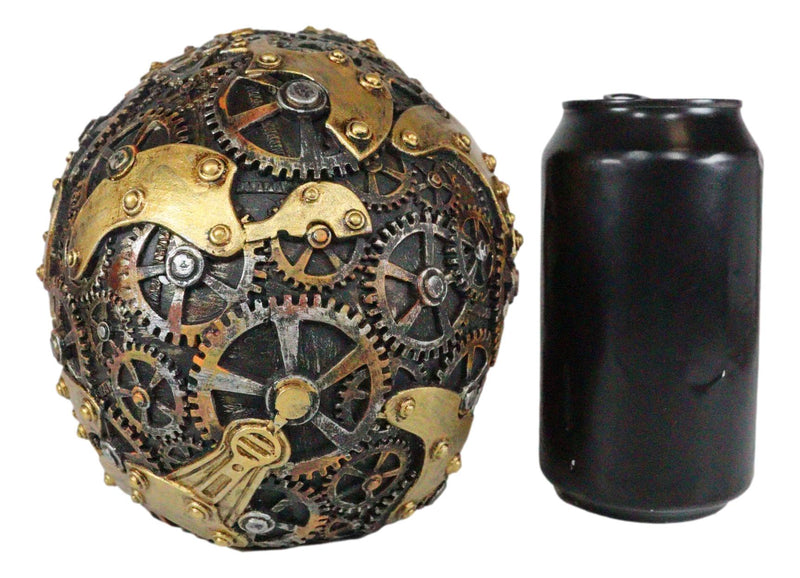 Steampunk Chronosphere Time Machine Geared Clockwork And Chains Skull Figurine