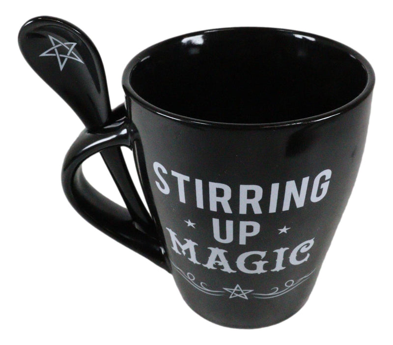 Witchcraft Wicca Stirring Up Magic Pentagram Star Tea Coffee Mug And Spoon Set