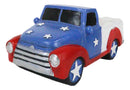 Patriotic American Flag Rustic Vintage Pickup Truck Cigarette Ashtray Figurine