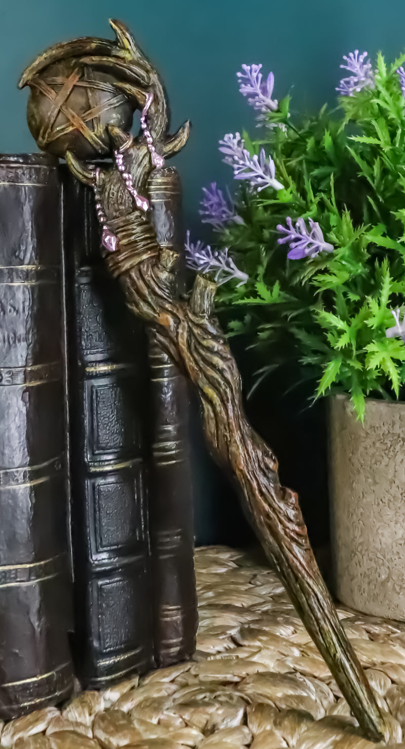 Ebros Pentagram Sceptre Orb Cosplay Wand 9.5" Tall Accessory Fantasy Decor