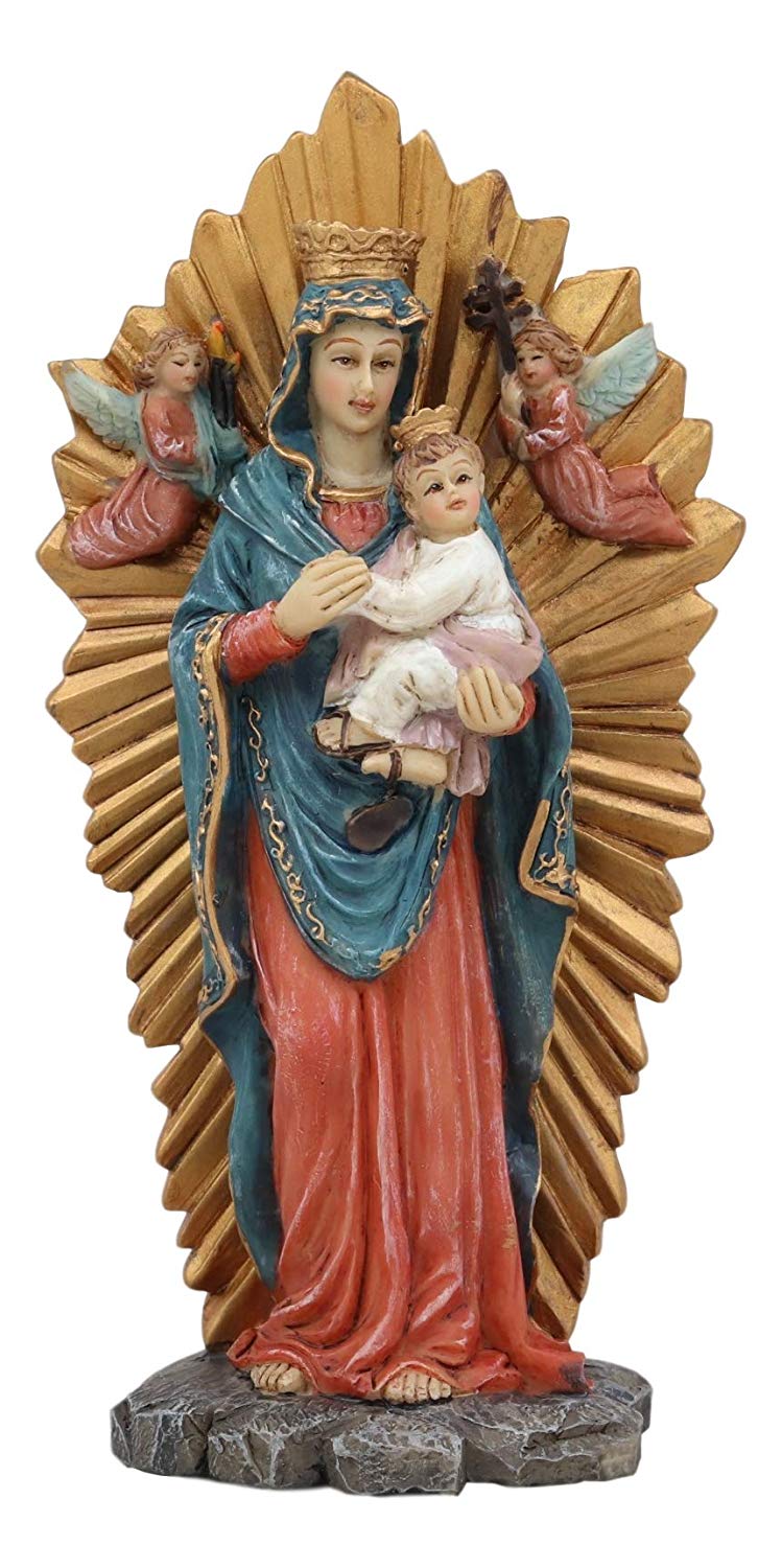 Ebros Gift Our Lady of Perpetual Help Figurine 6" H Christian Catholic Blessed Virgin Mary Holding Child Jesus Byzantine Icon Home Altar Decor Sculpture Statue