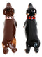 Sausage Wiener Dogs Black And Chocolate Dachshunds Salt And Pepper Shakers Set